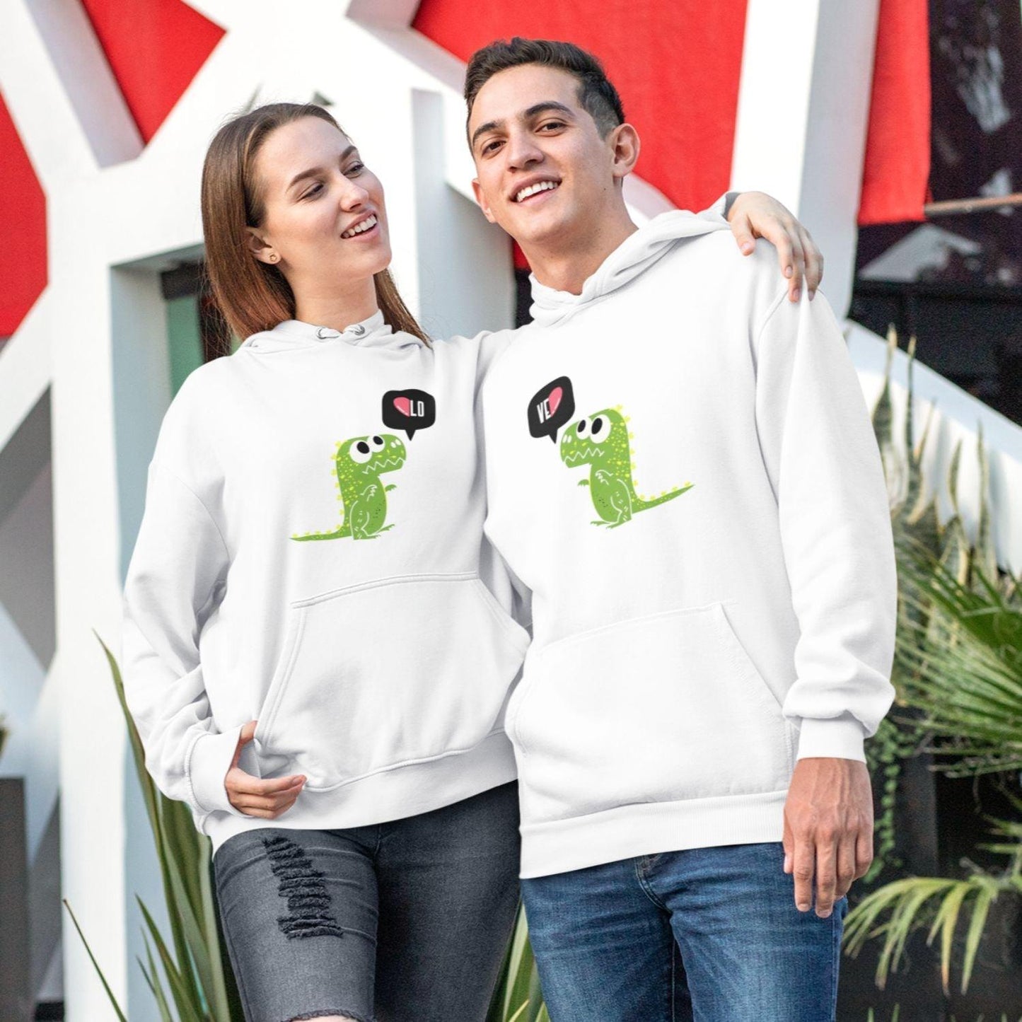 LO & VE Dinosaur Matching Outfits - Ideal Couples' Get-up Gift! - 4Lovebirds