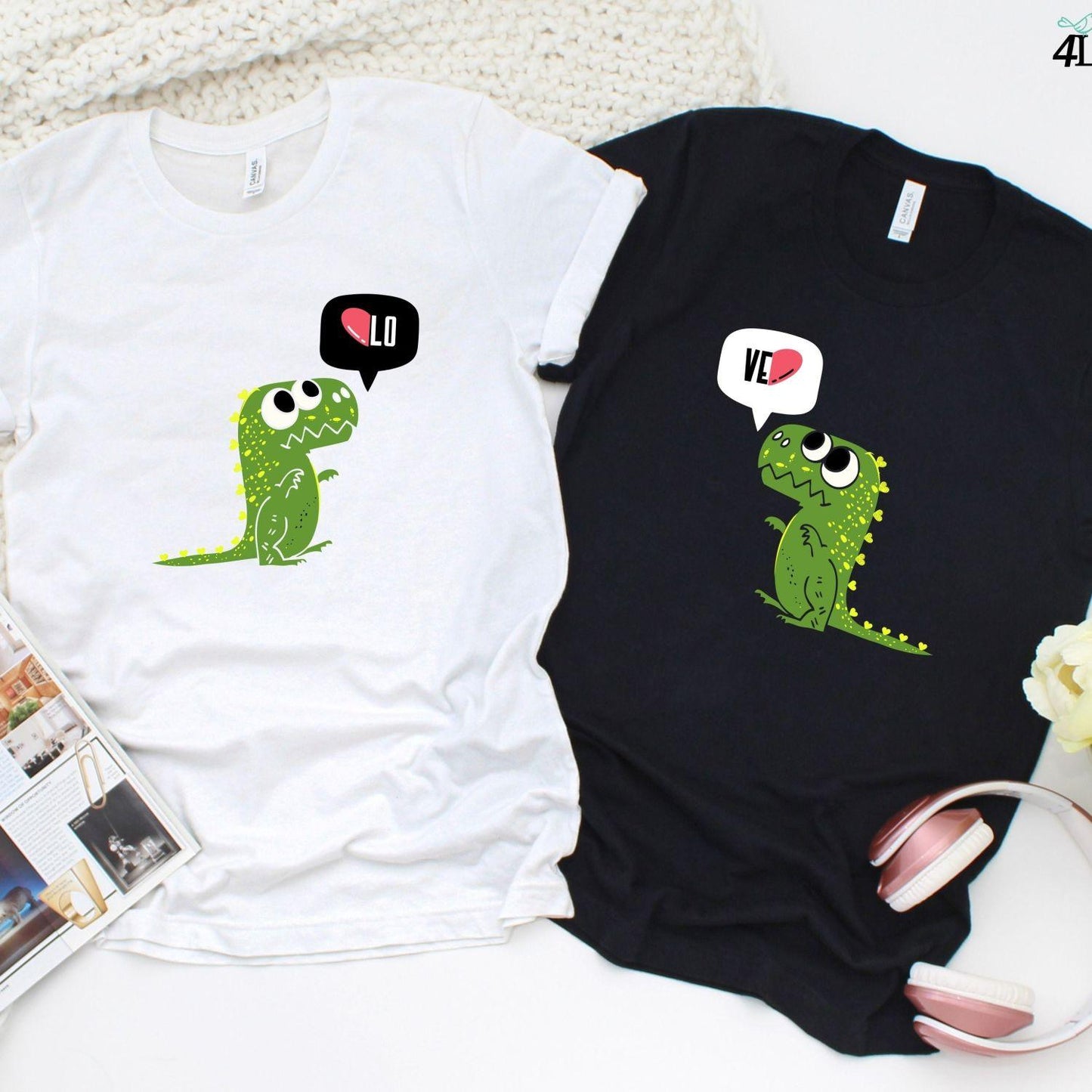 LO & VE Dinosaur Matching Outfits - Ideal Couples' Get-up Gift! - 4Lovebirds
