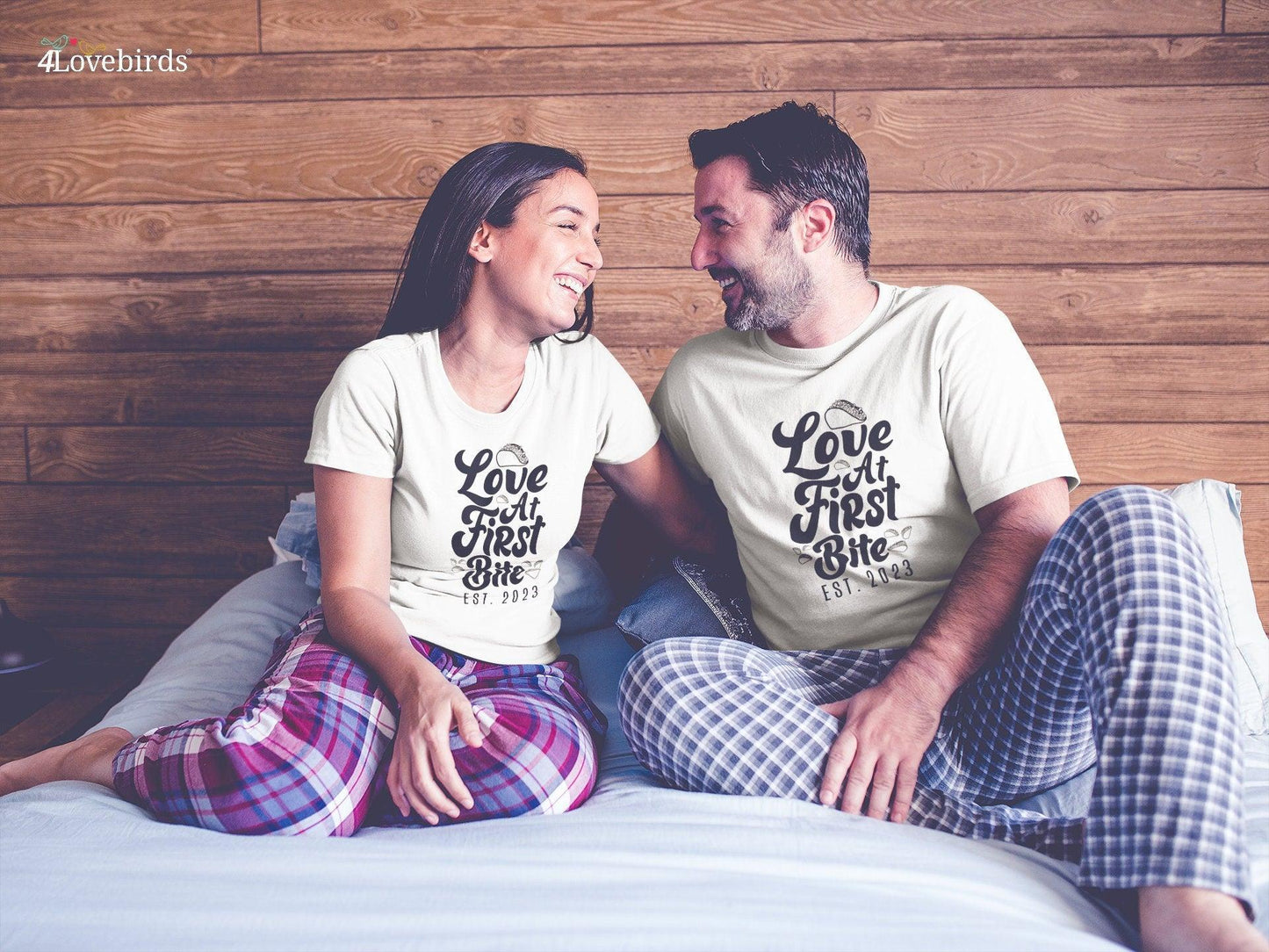 Love at first bite Hoodie, Funny matching T-shirt, Gift for Couples, Valentine Sweatshirt, Boyfriend and Girlfriend Longsleeve - 4Lovebirds