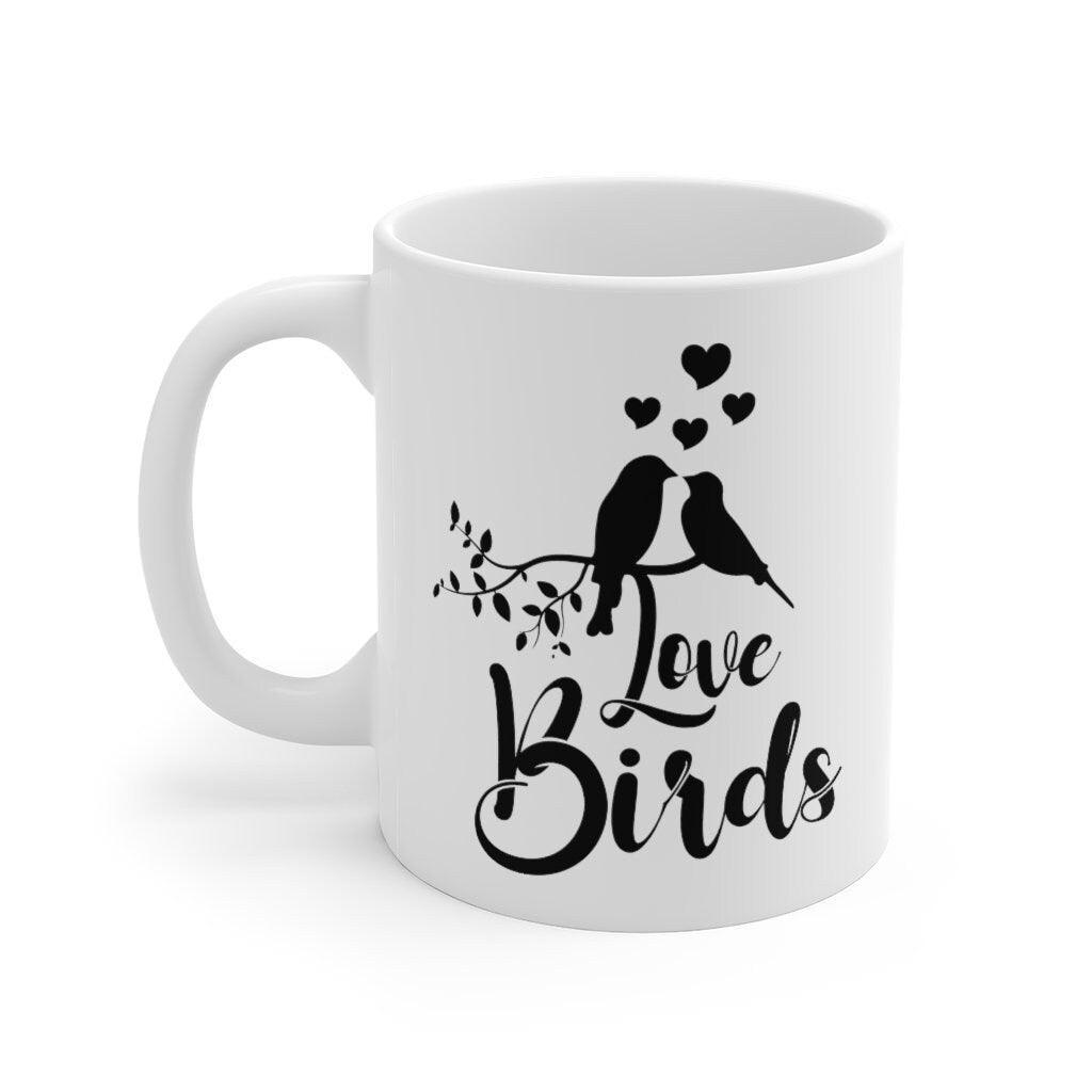 Love Birds Mug, Lovers matching Mug, Gift for Couples, Valentine Mug, Boyfriend / Girlfriend Mug, Cute Mug - 4Lovebirds
