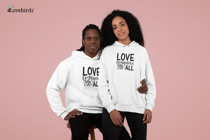 Love conquers all Hoodie, Lovers matching T-shirt, Gift for Couples, Valentine Sweatshirt, Boyfriend / Girlfriend Longsleeve, Cute Tshirt - 4Lovebirds