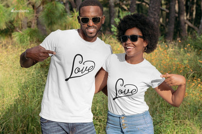 Love duo Hoodie, Lovers matching T-shirt, Gift for Couples / Maried, Valentine Sweatshirt, Boyfriend / Girlfriend Longsleeve, Cute Tshirt - 4Lovebirds