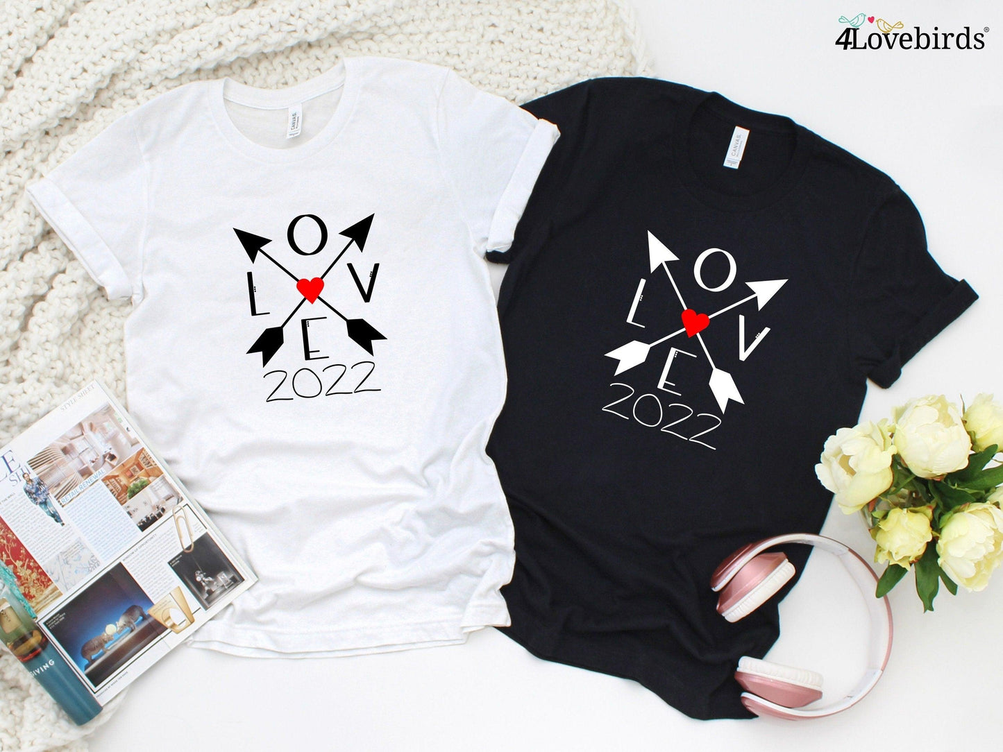 Love in 2022 Hoodie, Lovers matching T-shirt, Gift for Couples, Valentine Sweatshirt, Boyfriend / Girlfriend Longsleeve, Cute Tshirt - 4Lovebirds