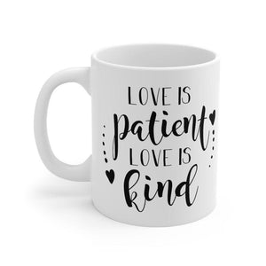 Love is patient love is kind Mug, Lovers Mug, Gift for Couples, Valentine Mug, Boyfriend / Girlfriend Mug, Cute Mug - 4Lovebirds