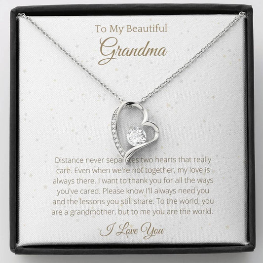 Lovely Heart Necklace For Grandma - To My Nana Necklace Birthday Gift for Grandma, Necklace for Grandparents, Gift for Grandma Birthday - 4Lovebirds