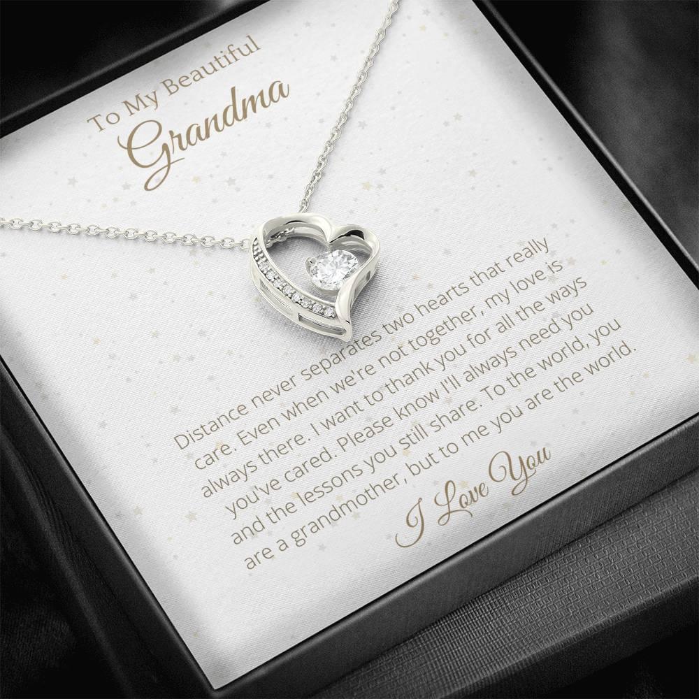Lovely Heart Necklace For Grandma - To My Nana Necklace Birthday Gift for Grandma, Necklace for Grandparents, Gift for Grandma Birthday - 4Lovebirds