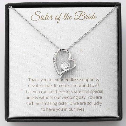 Lovely Heart Necklace For Sister of the Bride - To My Sister Necklace Birthday Gift for Sister of the Bride, Necklace for Sister of the Bride - 4Lovebirds