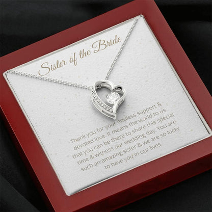 Lovely Heart Necklace For Sister of the Bride - To My Sister Necklace Birthday Gift for Sister of the Bride, Necklace for Sister of the Bride - 4Lovebirds