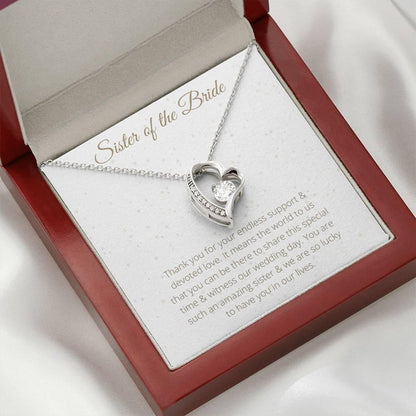 Lovely Heart Necklace For Sister of the Bride - To My Sister Necklace Birthday Gift for Sister of the Bride, Necklace for Sister of the Bride - 4Lovebirds