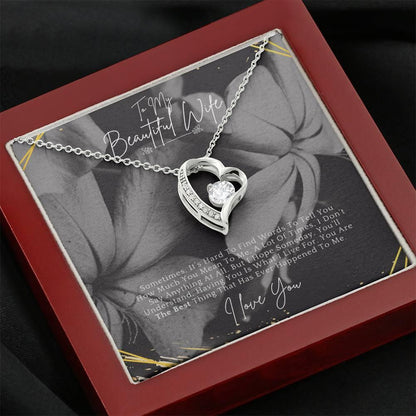 Lovely Heart Necklace | To My Wife - Hard To Find Words - 4Lovebirds