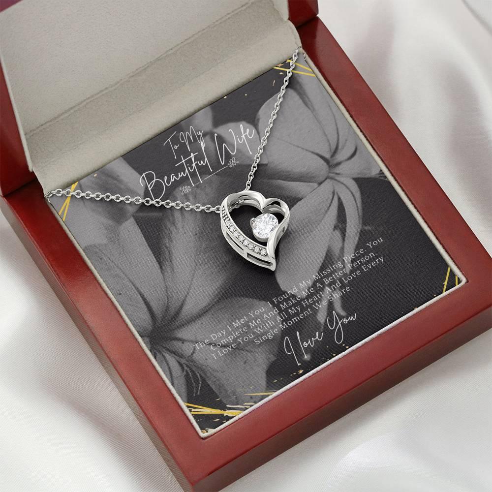Lovely Heart Necklace | To My Wife - My Missing Peace - 4Lovebirds