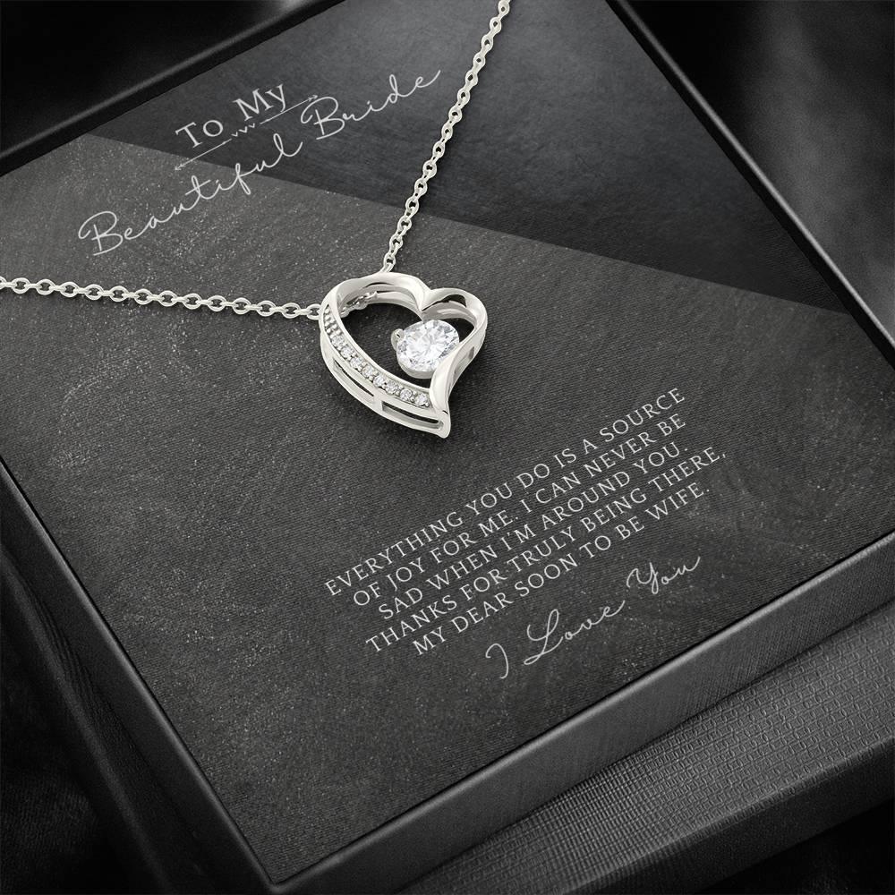 Lovely Heart Necklace - To My Bride - 4Lovebirds