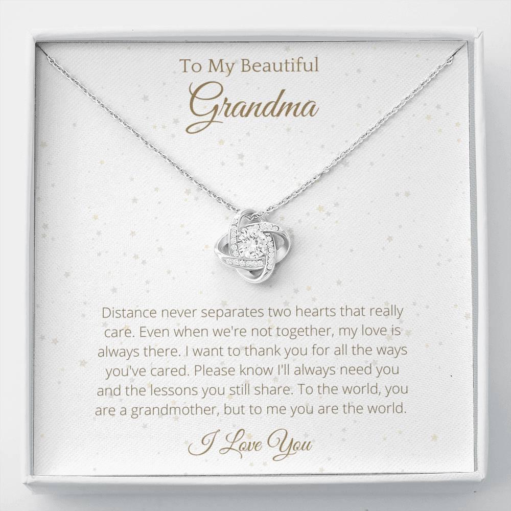 Lovely Knot Necklace For Grandma - To My Nana Necklace Birthday Gift for Grandma, Necklace for Grandparents, Gift for Grandma Birthday - 4Lovebirds