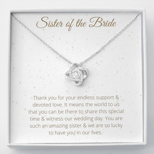 Lovely Knot Necklace For Sister of the Bride - To My Sister Necklace Birthday Gift for Sister of the Bride, Necklace for Sister of the Bride - 4Lovebirds