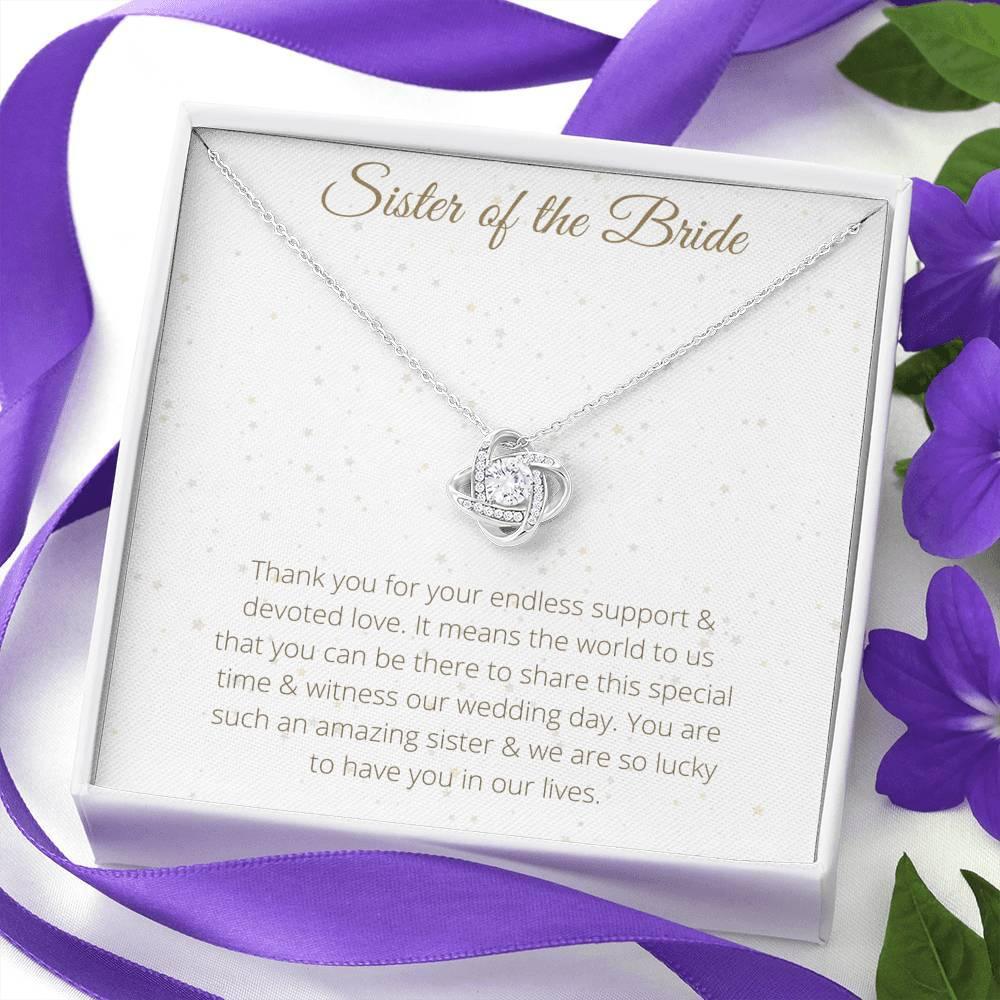 Lovely Knot Necklace For Sister of the Bride - To My Sister Necklace Birthday Gift for Sister of the Bride, Necklace for Sister of the Bride - 4Lovebirds