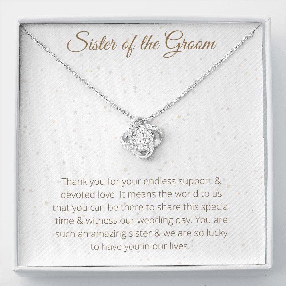 Lovely Knot Necklace For Sister of the Groom - To My Sister Necklace Birthday Gift for Sister of the Groom, Necklace for Sister of the Groom - 4Lovebirds