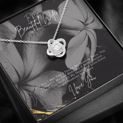 Lovely Knot Necklace | To My Wife - My Missing Peace - 4Lovebirds