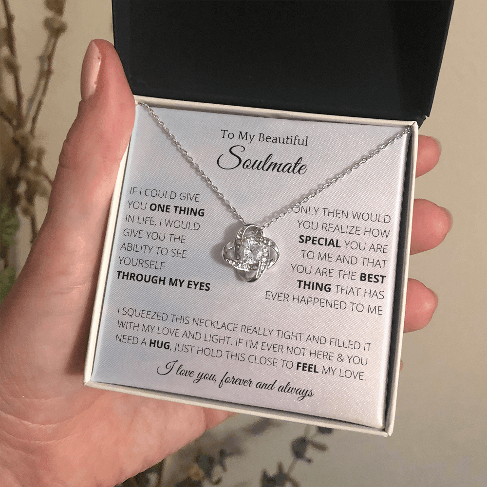 Lovely Knot Necklace To My Beautiful Soulmate - Necklace Birthday Gift for Girlfriend, Necklace for Wife, Gift for Future Wife's Birthday - 4Lovebirds