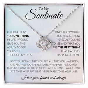 Lovely Knot Necklace To My Beautiful Soulmate - Necklace Birthday Gift for Girlfriend, Necklace for Wife, Gift for Future Wife's Birthday - Valentine's Day Gift - 4Lovebirds