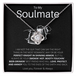 Lovely Knot Necklace To My Beautiful Soulmate - Necklace Birthday Gift for Girlfriend, Necklace for Wife, Gift for Future Wife's Birthday - Valentine's Day Gift - 4Lovebirds