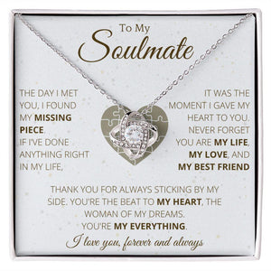 Lovely Knot Necklace To My Beautiful Soulmate - Necklace Birthday Gift for Girlfriend, Necklace for Wife, Gift for Future Wife's Birthday - Valentine's Day Gift - 4Lovebirds