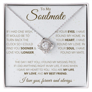 Lovely Knot Necklace To My Beautiful Soulmate - Necklace Birthday Gift for Girlfriend, Necklace for Wife, Gift for Future Wife's Birthday - Valentine's Day Gift - 4Lovebirds