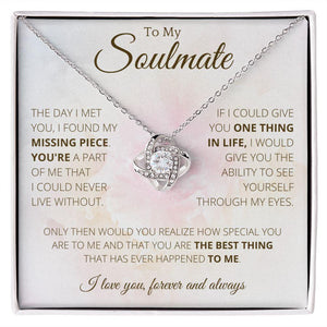 Lovely Knot Necklace To My Beautiful Soulmate - Necklace Birthday Gift for Girlfriend, Necklace for Wife, Gift for Future Wife's Birthday - Valentine's Day Gift - 4Lovebirds