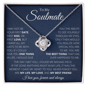 Lovely Knot Necklace To My Beautiful Soulmate - Necklace Birthday Gift for Girlfriend, Necklace for Wife, Gift for Future Wife's Birthday - Valentine's Day Gift - 4Lovebirds