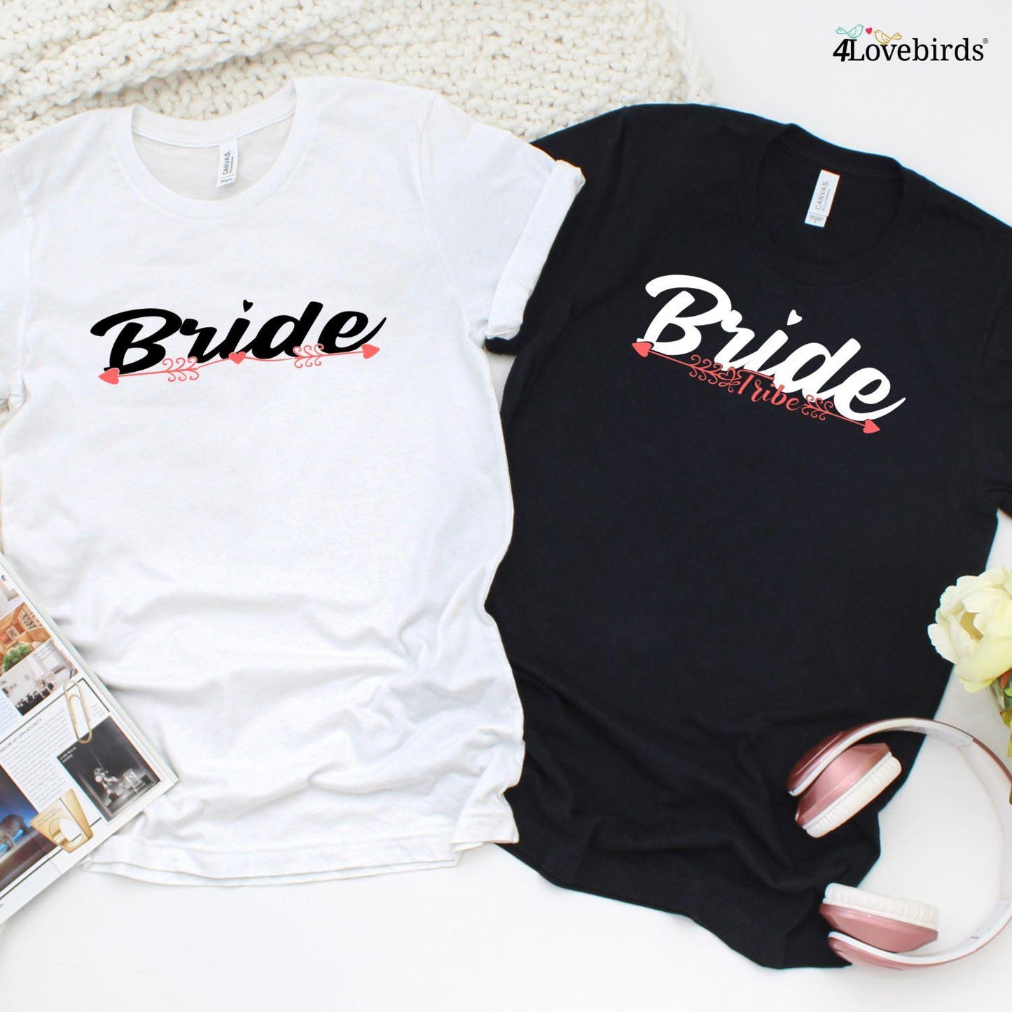Matching Bachelorette Party Outfits: Bride Tribe Set, Maid of Honor, Bridesmaid, 8-20 - 4Lovebirds