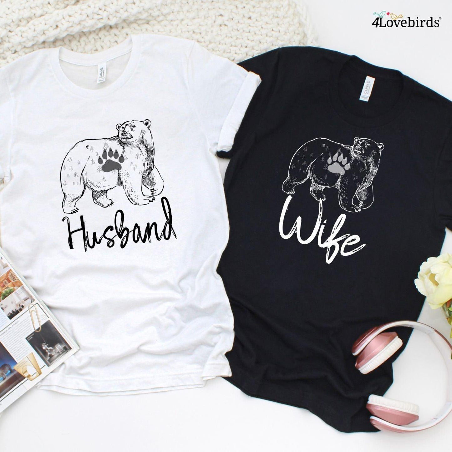 Matching Christmas Bear Sweatshirts: Perfect Gift for Couples & Newlyweds - 4Lovebirds