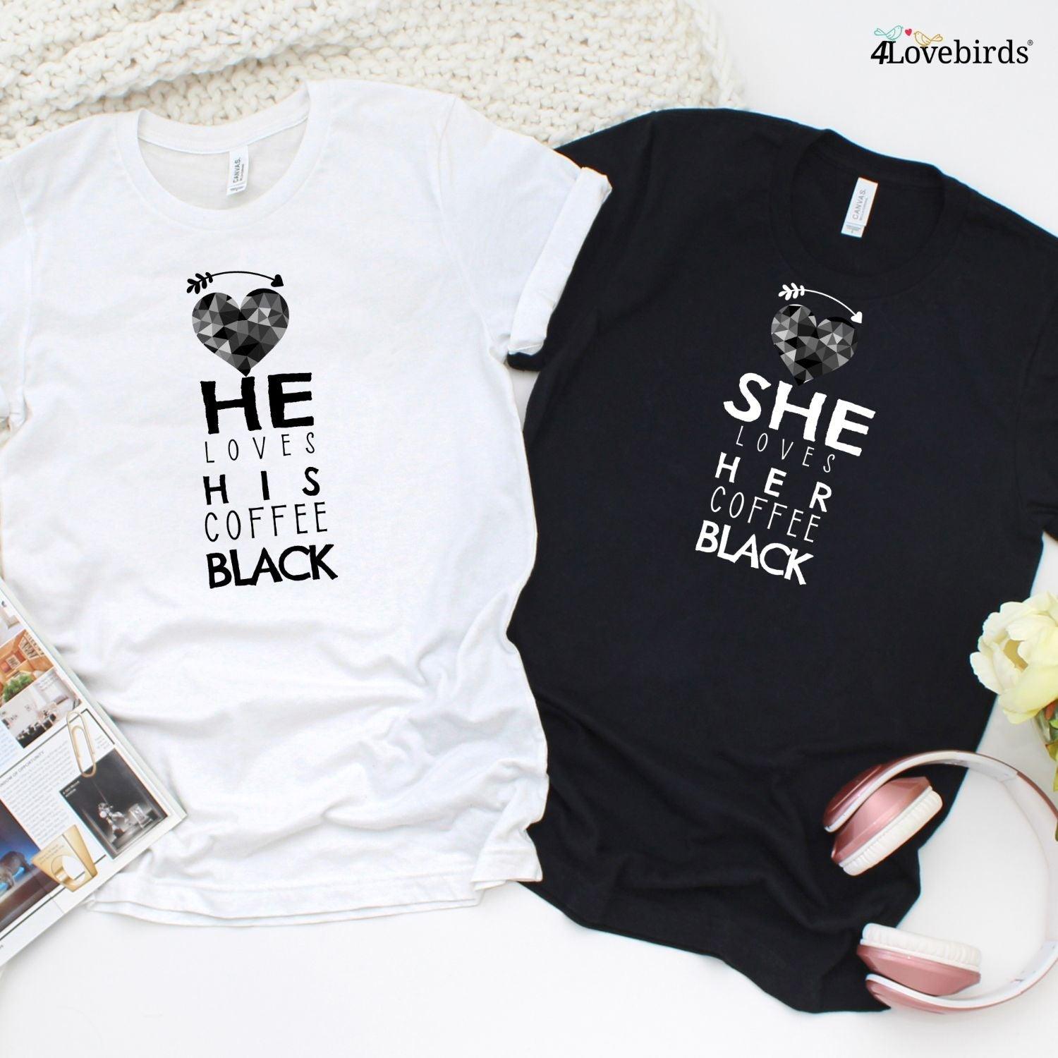 Matching Coffee Set for Couples: She/He Loves Coffee Black, Funny Gifts for Lovers - 4Lovebirds