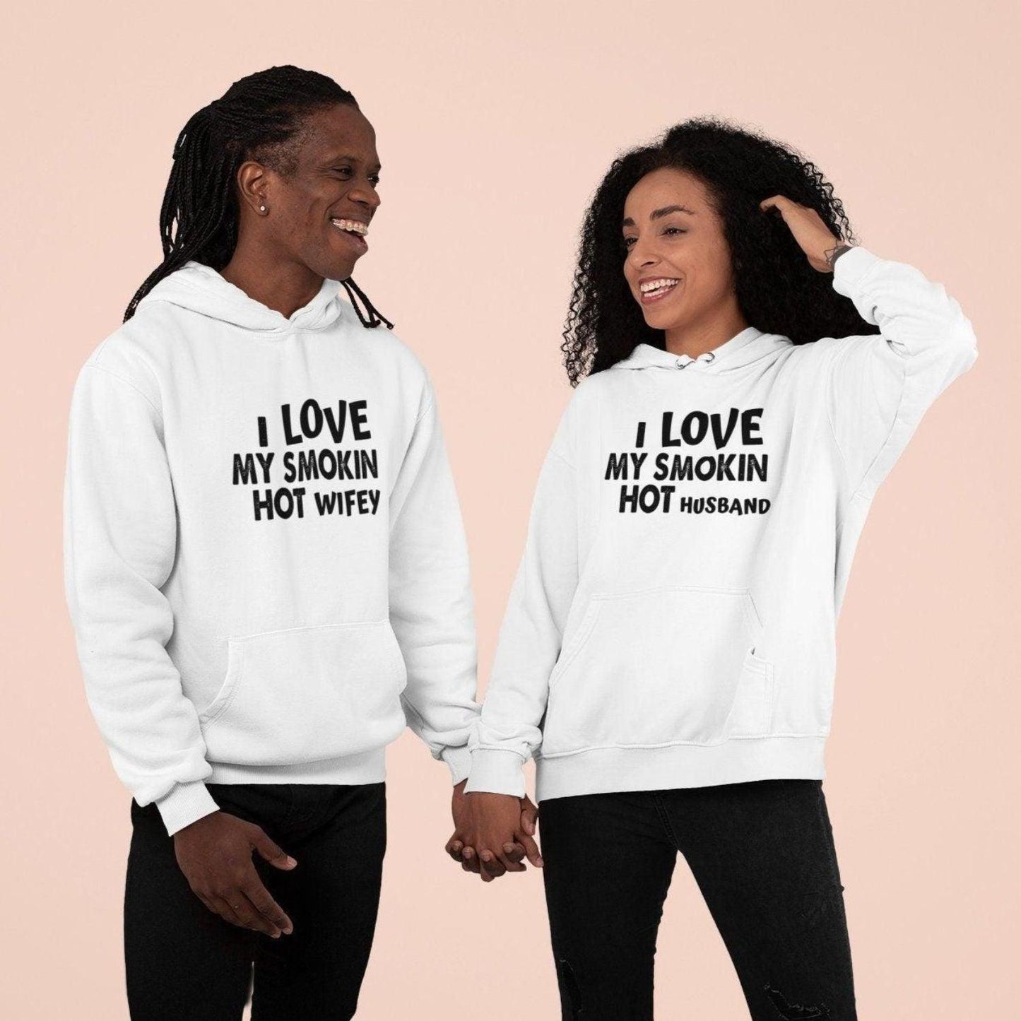 Matching Couples Outfit Set - Smokin' Hot Husband & Lovely Wifey Gift Idea - 4Lovebirds