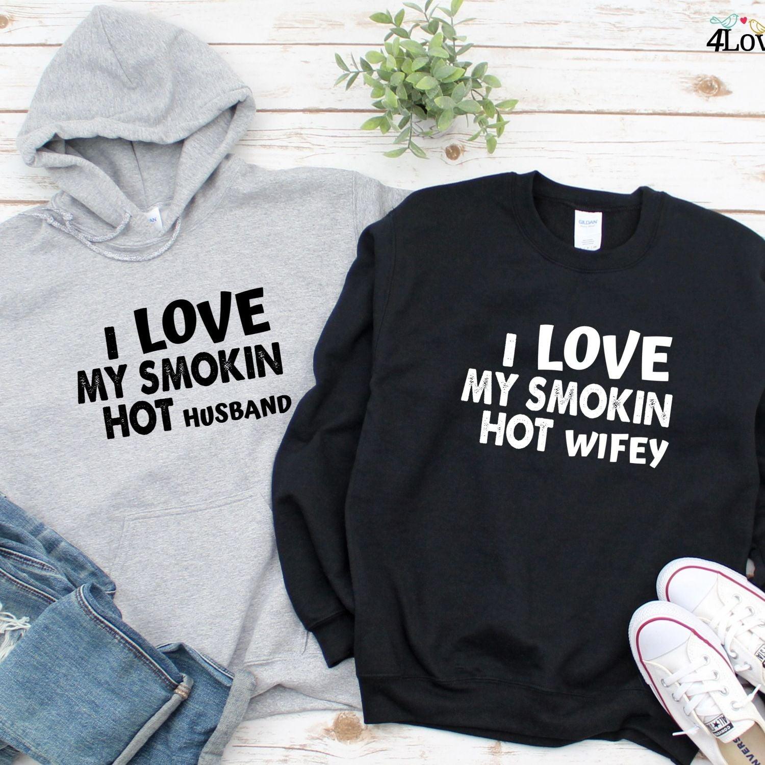 Matching Couples Outfit Set - Smokin' Hot Husband & Lovely Wifey Gift Idea - 4Lovebirds