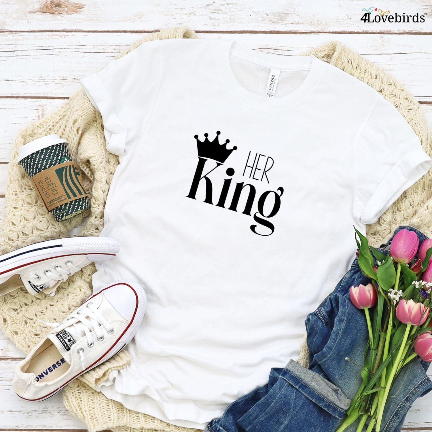 Matching King & Queen Outfit: Gift for Couples, Sweatshirt & Longsleeve T-shirts