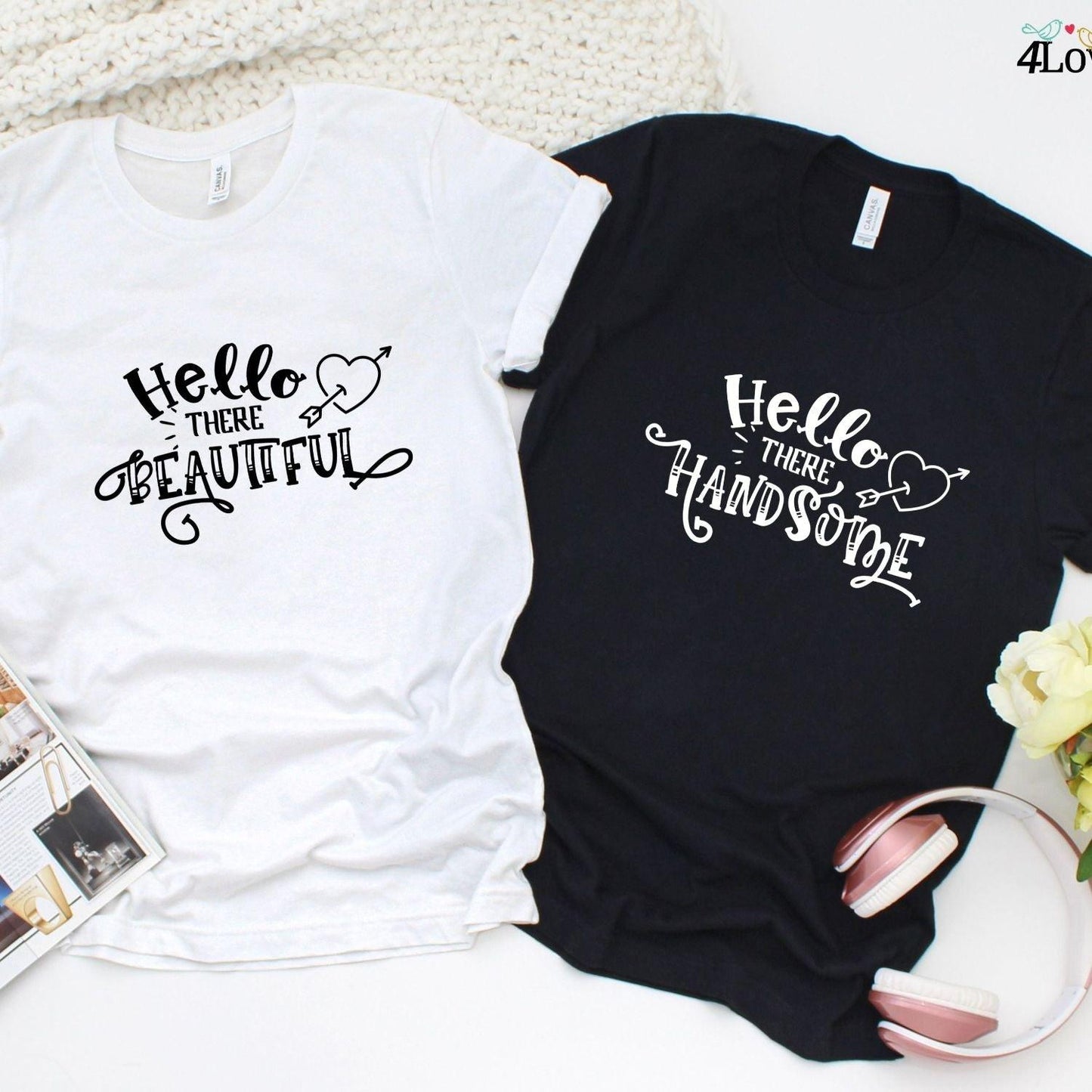 Matching Outfits for Couples: "Hello Beautiful/Handsome" - Perfect Valentine's Day Gift! - 4Lovebirds