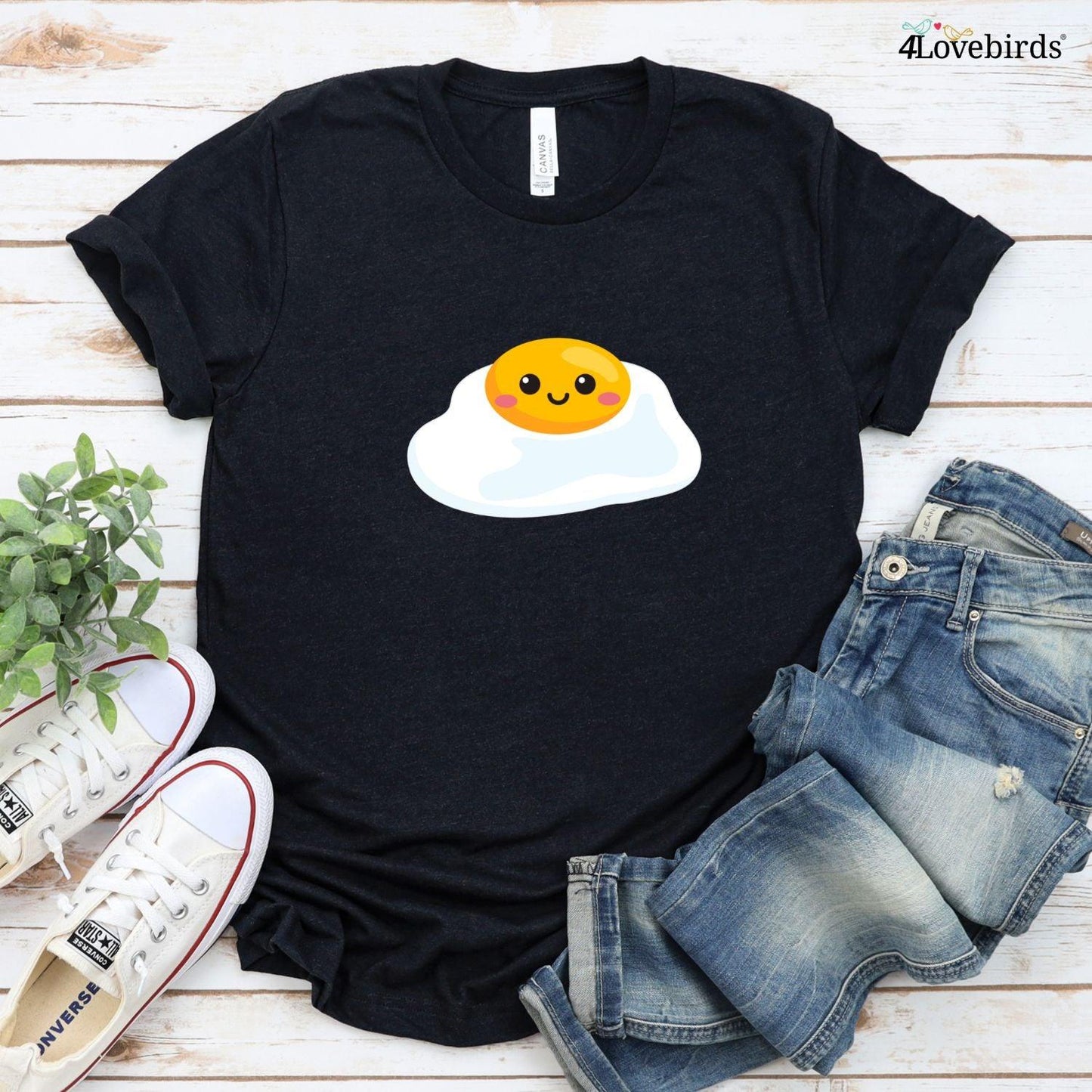 Matching Set: Bacon & Eggs Foodie Lovers Gift for Couples, Valentine Outfit, Best Food Duo Cute Tops - 4Lovebirds