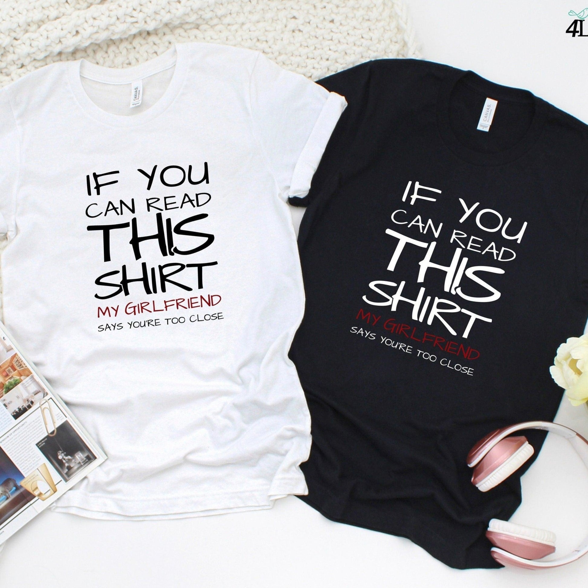 Matching Set: Boyfriend T-Shirt Funny Hoodie If You Can Read