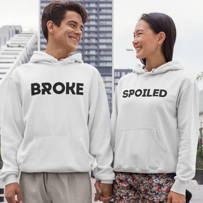Matching Set: Broke and Spoiled Gift for Couples - Funny Valentine Outfit for Boyfriend and Girlfriend - 4Lovebirds