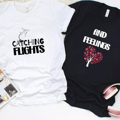 Matching Set: Catching Flights & Feelings, Early Dating Gifts, Anniversary Gifts for Couples - 4Lovebirds