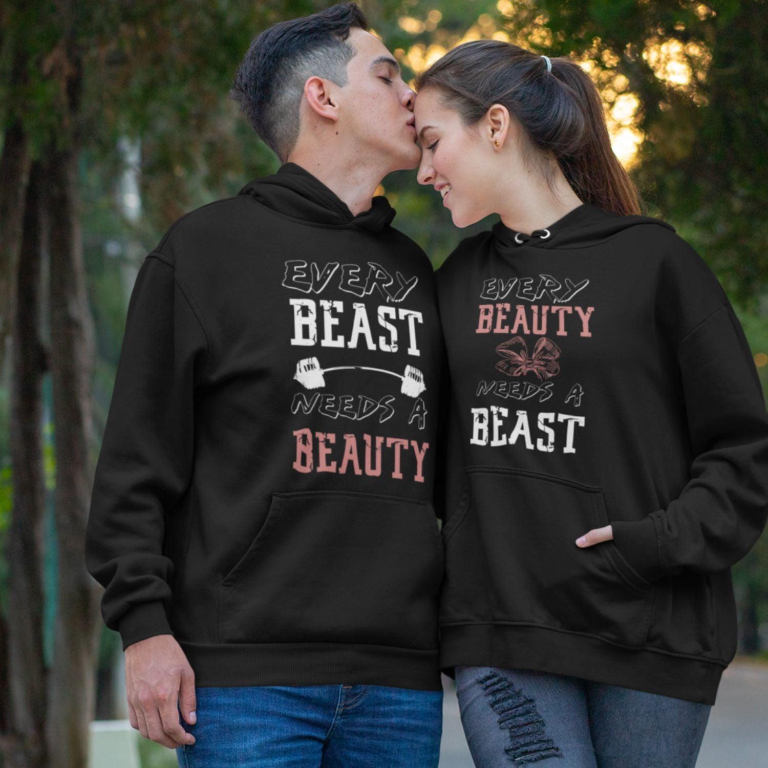 Matching Set: Every Beast Needs A Beauty Hoodies & Sweatshirt, Gift for Couples - 4Lovebirds