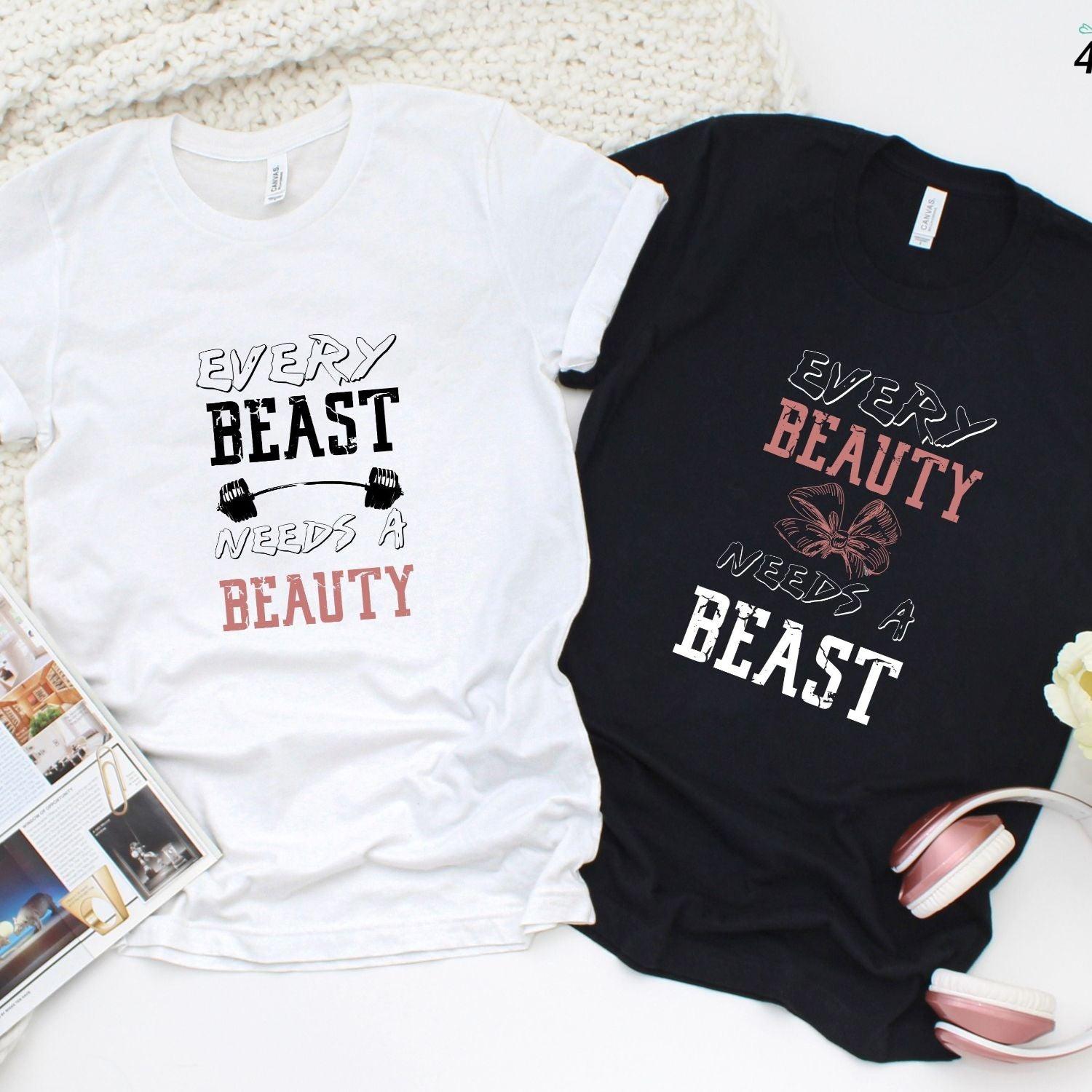 Matching Set: Every Beast Needs A Beauty Hoodies & Sweatshirt, Gift for Couples - 4Lovebirds