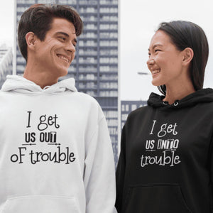Matching Set for Couples & Best Friends: Get Us Into Trouble, Get Us Out of Trouble - 4Lovebirds