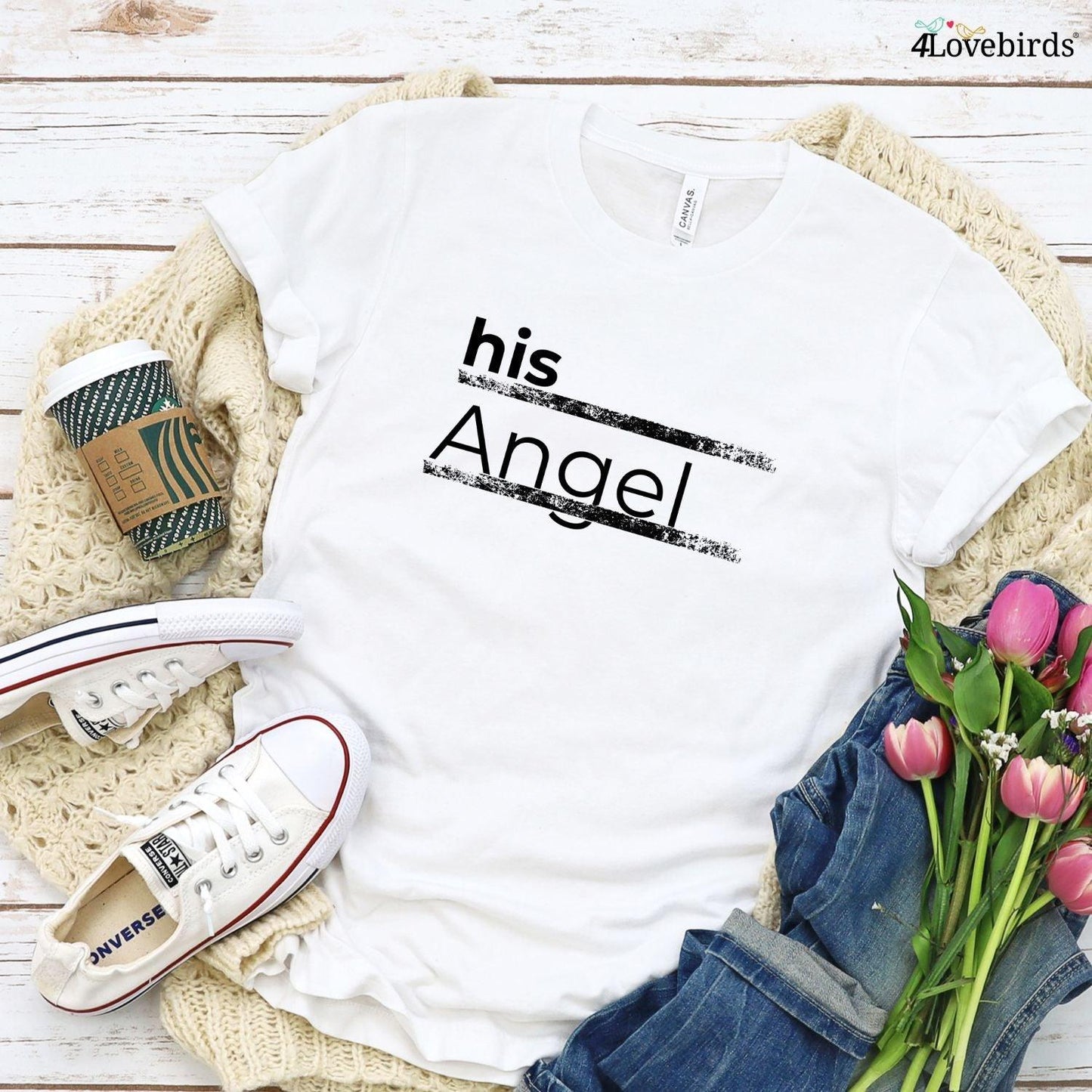 Matching Set: His Angel/Her Demon - Love & Marriage Gifts for Couples - Anniversary Tees - 4Lovebirds
