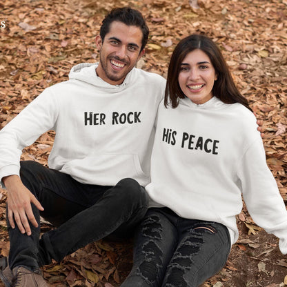 Matching Set: His Rock & Her Peace Sweatshirts - Gift for Couples, Boyfriend & Girlfriend Outfit - 4Lovebirds