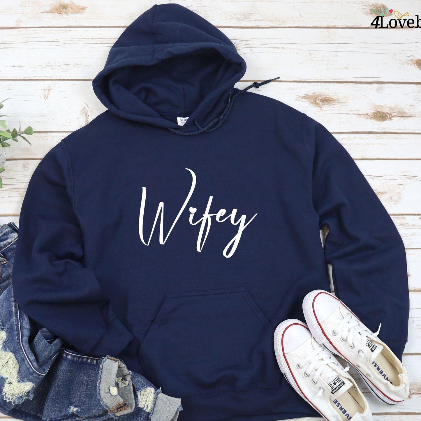 Matching Set: Hubs & Wifey Valentine's Day Gifts, Anniversary Gifts for Couples - 4Lovebirds