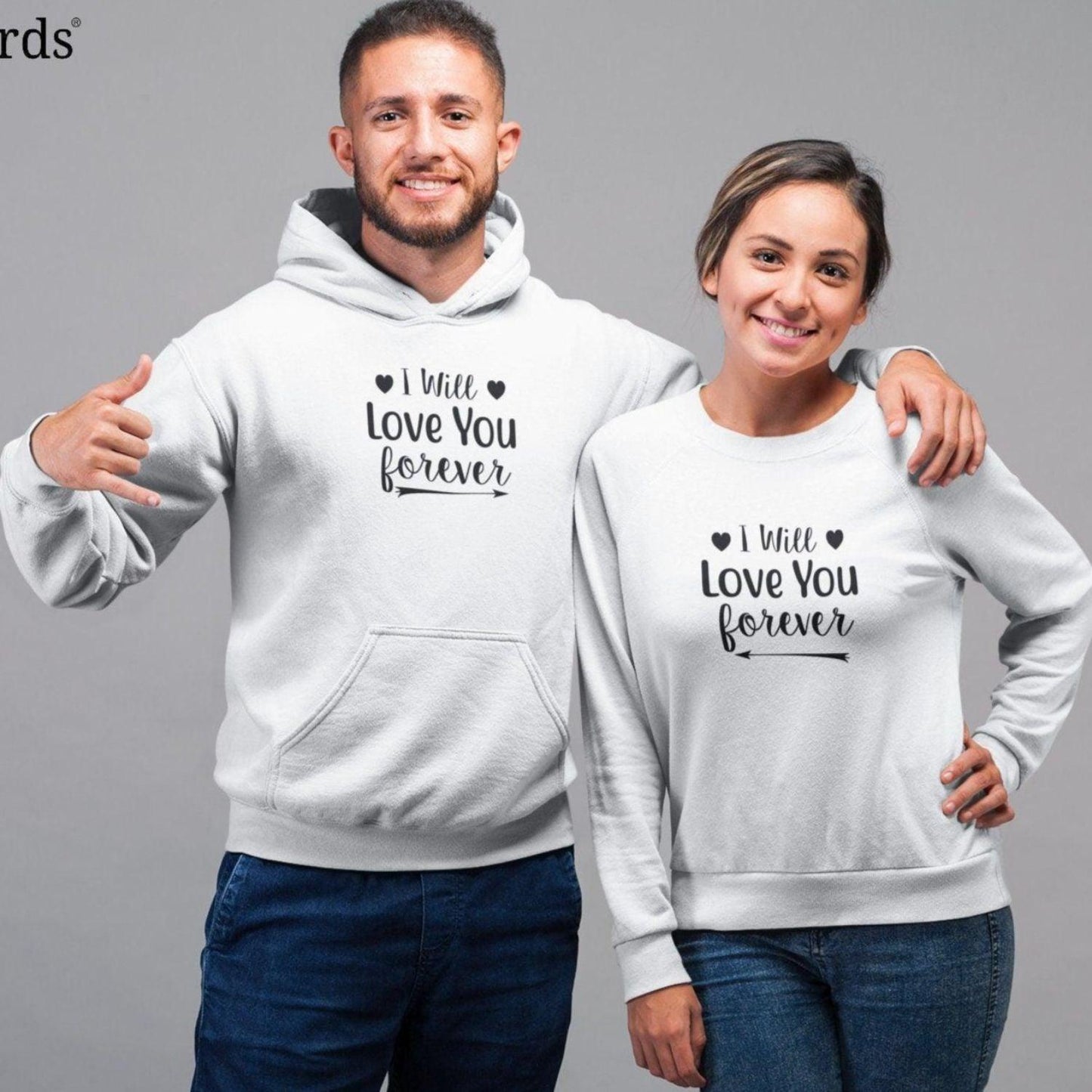 Matching Set: 'I'll Love You Forever' Gift for Couple, Boyfriend/Girlfriend Outfit - 4Lovebirds
