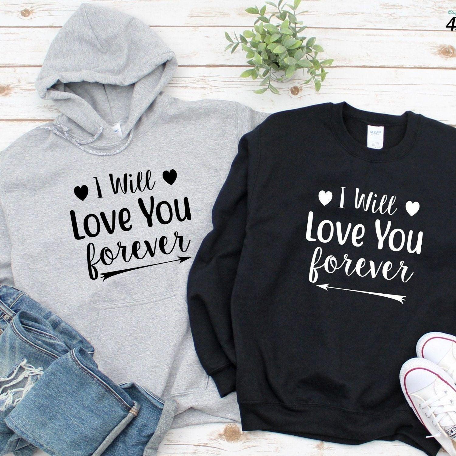 Matching Set: 'I'll Love You Forever' Gift for Couple, Boyfriend/Girlfriend Outfit - 4Lovebirds