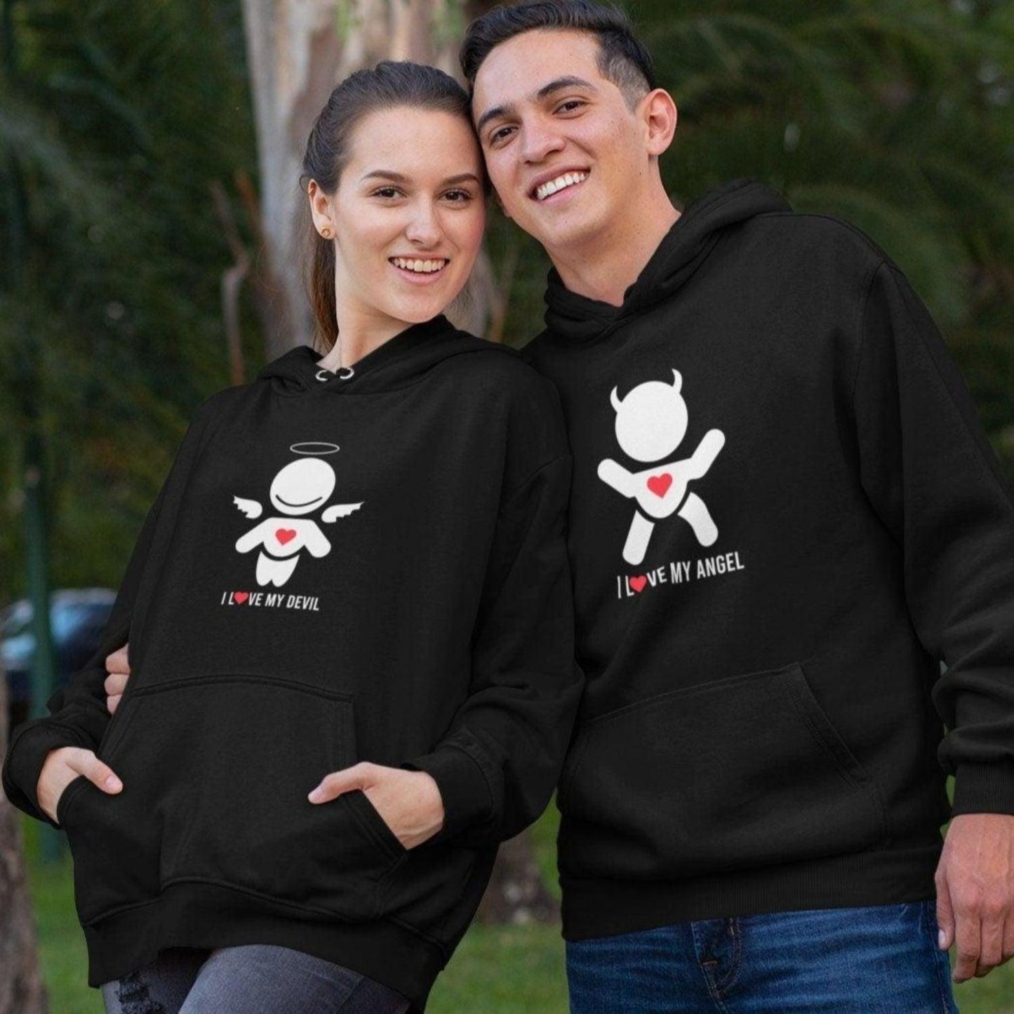 Matching Set: I Love My Devil & Angel | Funny Couple Outfit | Gift for Couples - 4Lovebirds