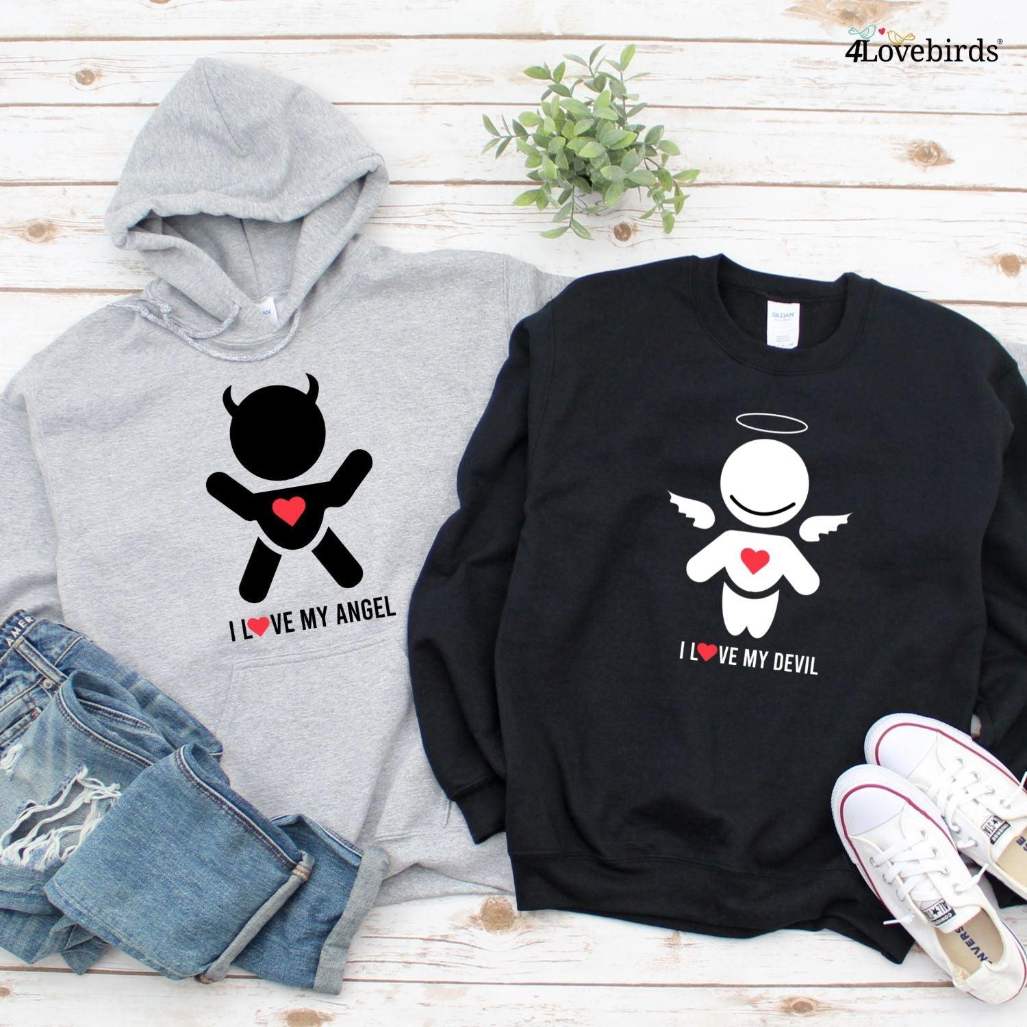 Matching Set: I Love My Devil & Angel | Funny Couple Outfit | Gift for Couples - 4Lovebirds
