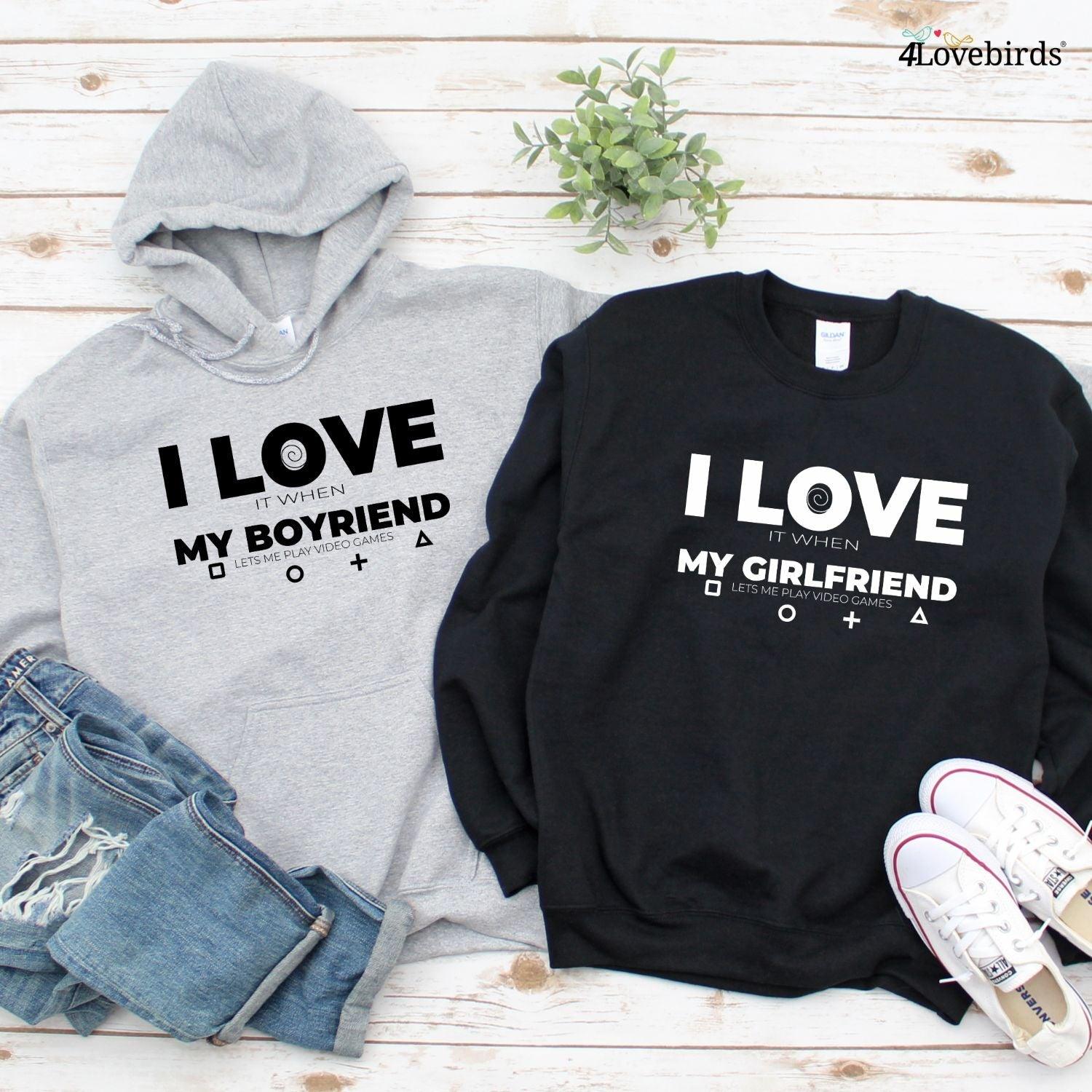 Matching Set: I Love Playing Video Games With My Girlfriend Tee & Hoodie